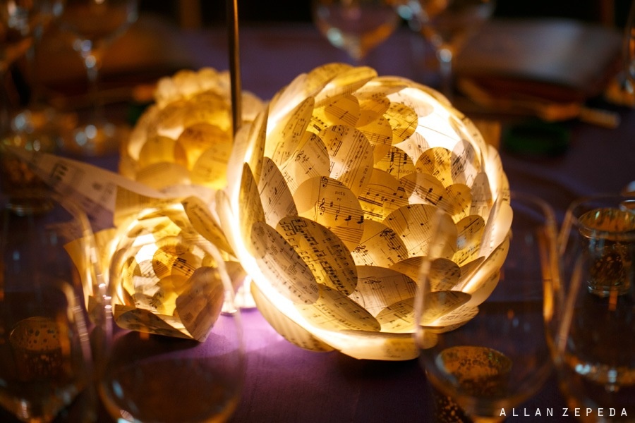 the3Rsblog - Zipper 8 Lighting Paper Flower Centerpieces from Sing for Hope Gala 2012