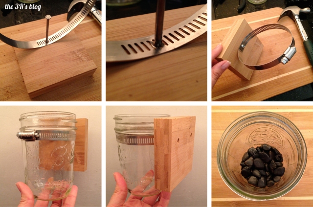the3Rsblog Hanging Mason Jar Planter DIY Steps 1-6