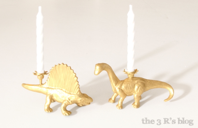 Dinosaur Candle Holder Tutorial by the 3 R's blog